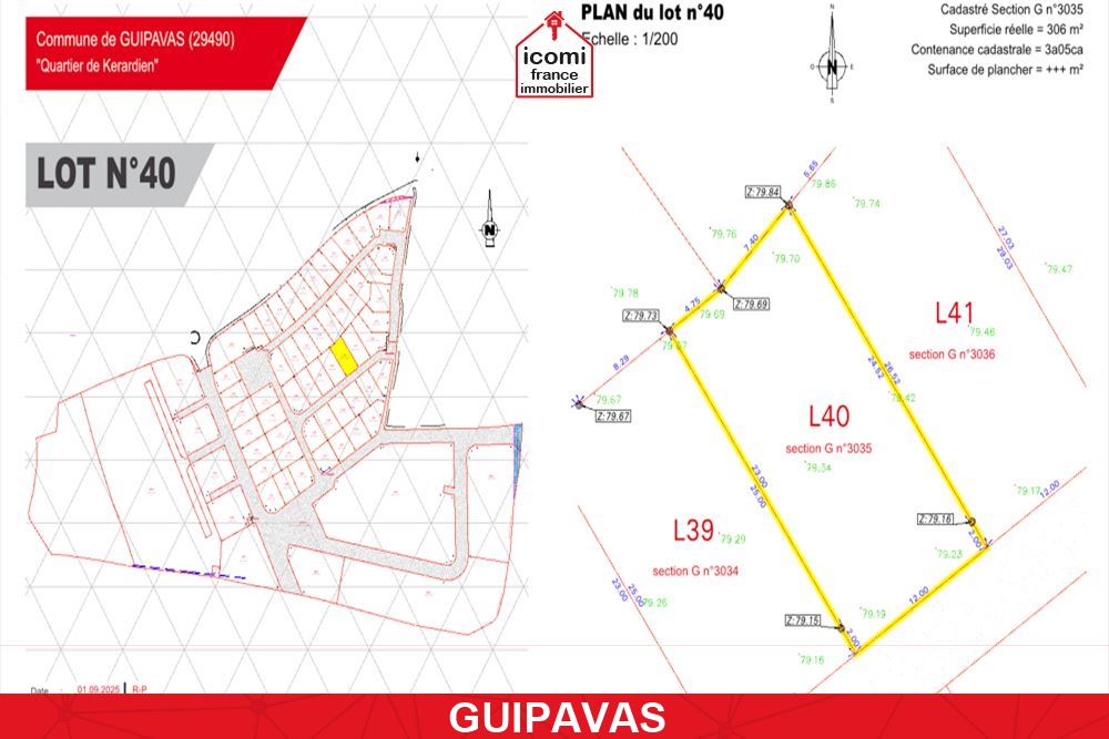 A VENDRE - TERRAIN DE 305M² CONSTRUCTIBLE EN LOTISSEMENT - VIABILISE - LIBRE DE CONSTRUCTEUR