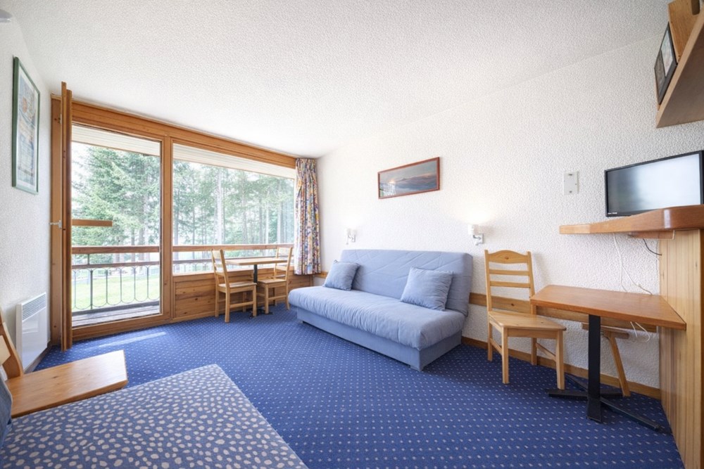 APPARTEMENT T1 (T2 POSSIBLE) AVEC 5/6 COUCHAGES - ACCES DIRECT PISTE VIA LE BALCON EN REZ DE PISTE - CALME - VUE FORET photo 2