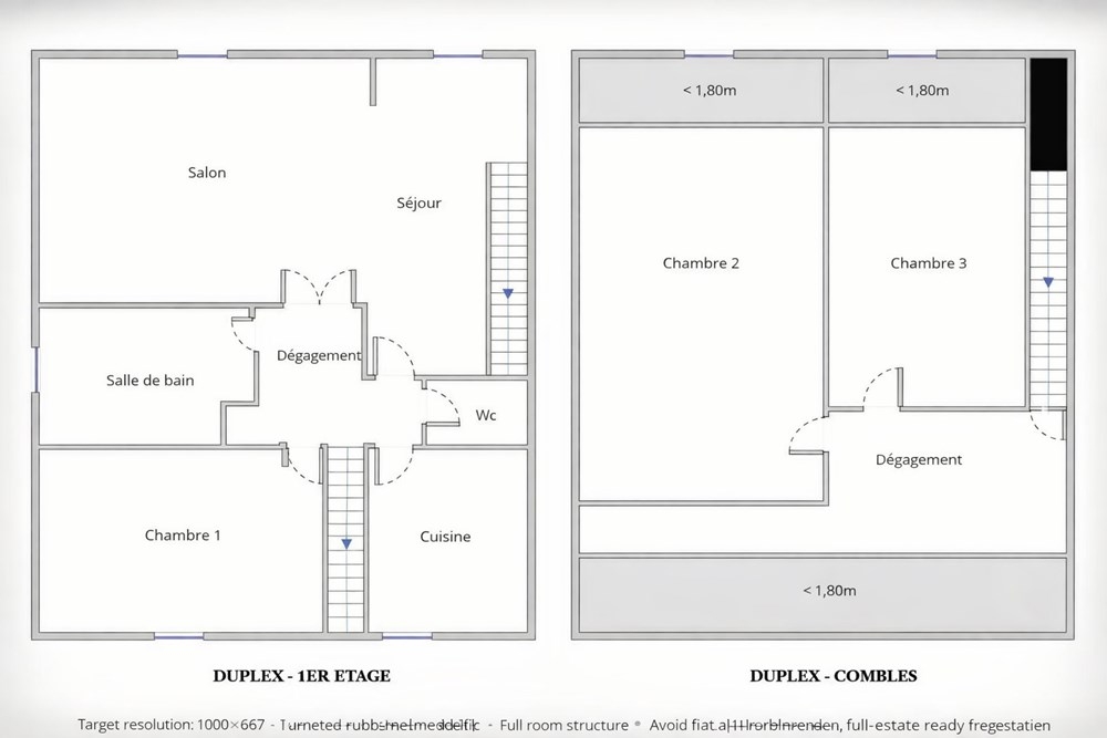 MAISON T7 DE +150M² : 1 STUDIO ET 1 DUPLEX T5 - TERRAIN 350M² ENVIRON - GARAGE ET STATIONNEMENT PRIVATIF 2/4 VOITURES POSSIBLE - RARE photo 4