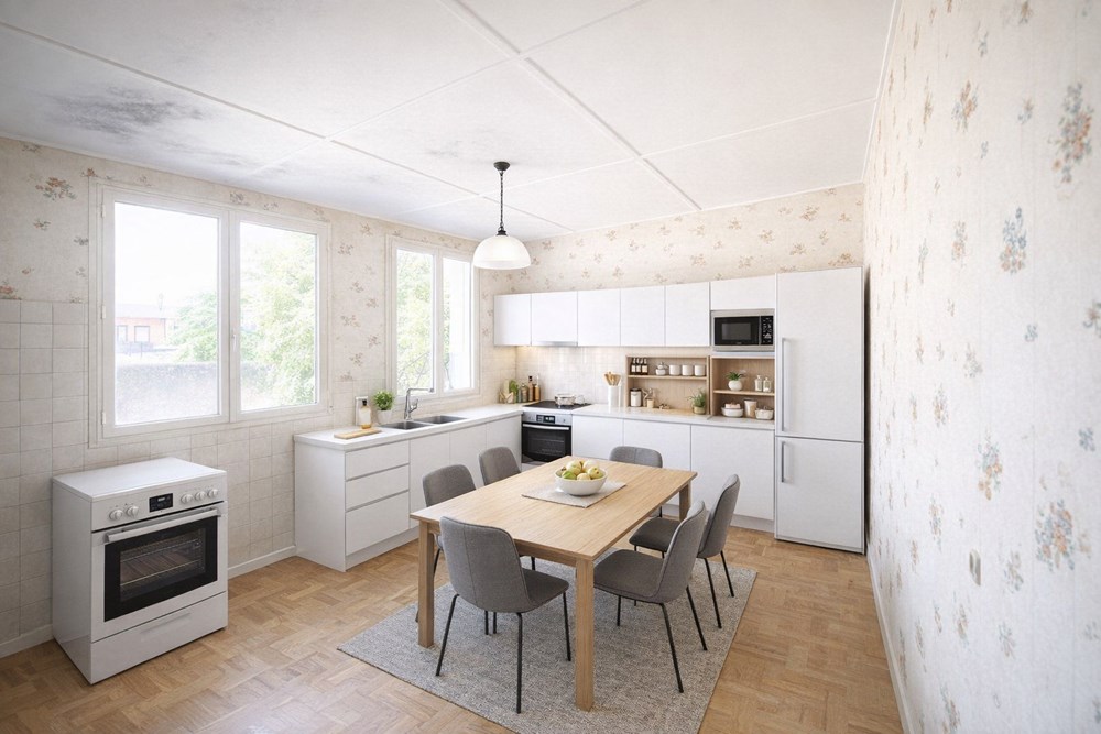 MAISON - 6 PIECES - 130 M² - CENTRE VILLE - PROCHE DE L'ELORN - GARAGE - A RENOVER - 2 LOGEMENTS POSSIBLES photo 2