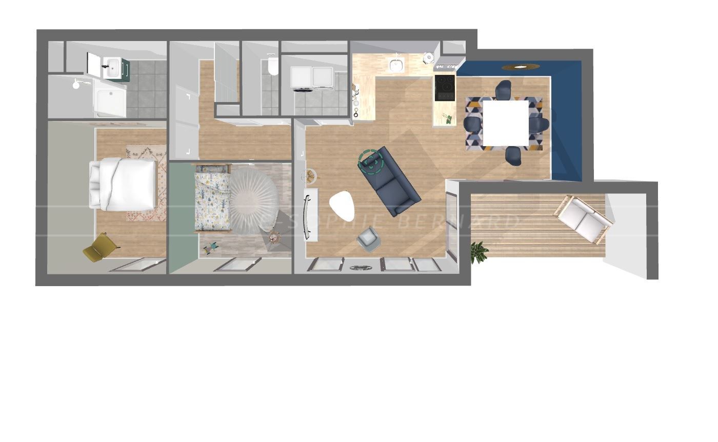 APPARTEMENT NEUF - T3 - 78.40 M² - 2 CHAMBRES - TERRASSE - PLACE DE STATIONNEMENT -CENTRE VILLE photo 2