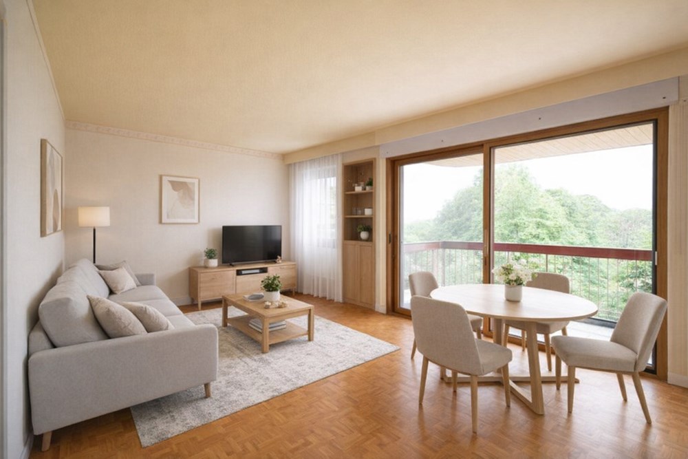 APPARTEMENT T4 DE 93 M2 - 3 CHAMBRES - LUMINEUX - AVEC BALCON - SANS VIS A VIS - DALLE BETON