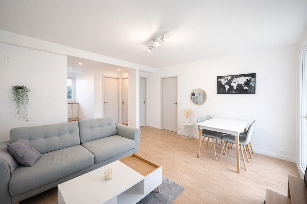 BEL APPARTEMENT T3 - RENOVE AVEC GOUT - TRES PROPRE - IDEALEMENT SITUE - 2 CHAMBRES - DALLE BETON - LOCATAIRE EN PLACE - PROCHE DES TRANSPORTS photo 3