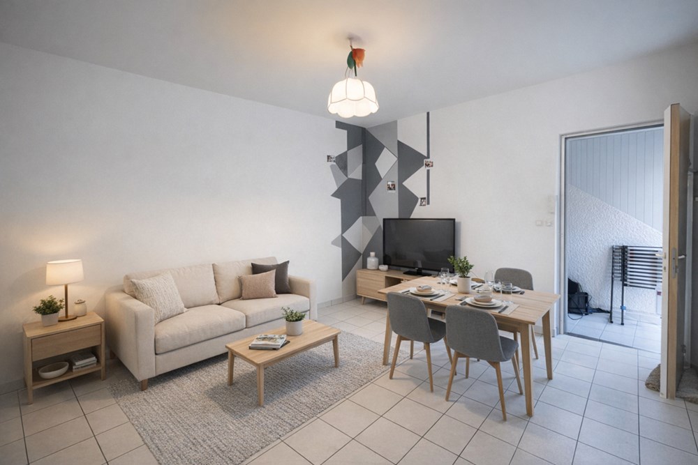APPARTEMENT T2 34M² AU CALME - EMPOUTREMENT BETON - 1 CHAMBRE - LOCATAIRE EN PLACE - BEAU POTENTIEL photo 3