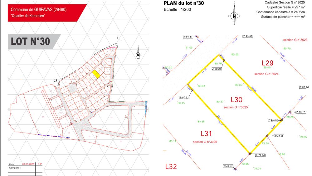 TERRAIN DE 300M² CONSTRUCTIBLE EN LOTISSEMENT - VIABILISE - LIBRE DE CONSTRUCTEUR