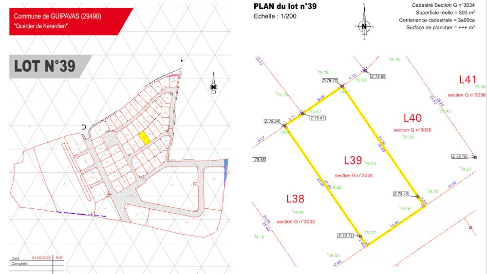TERRAIN DE 300M² CONSTRUCTIBLE EN LOTISSEMENT - VIABILISE - LIBRE DE CONSTRUCTUER