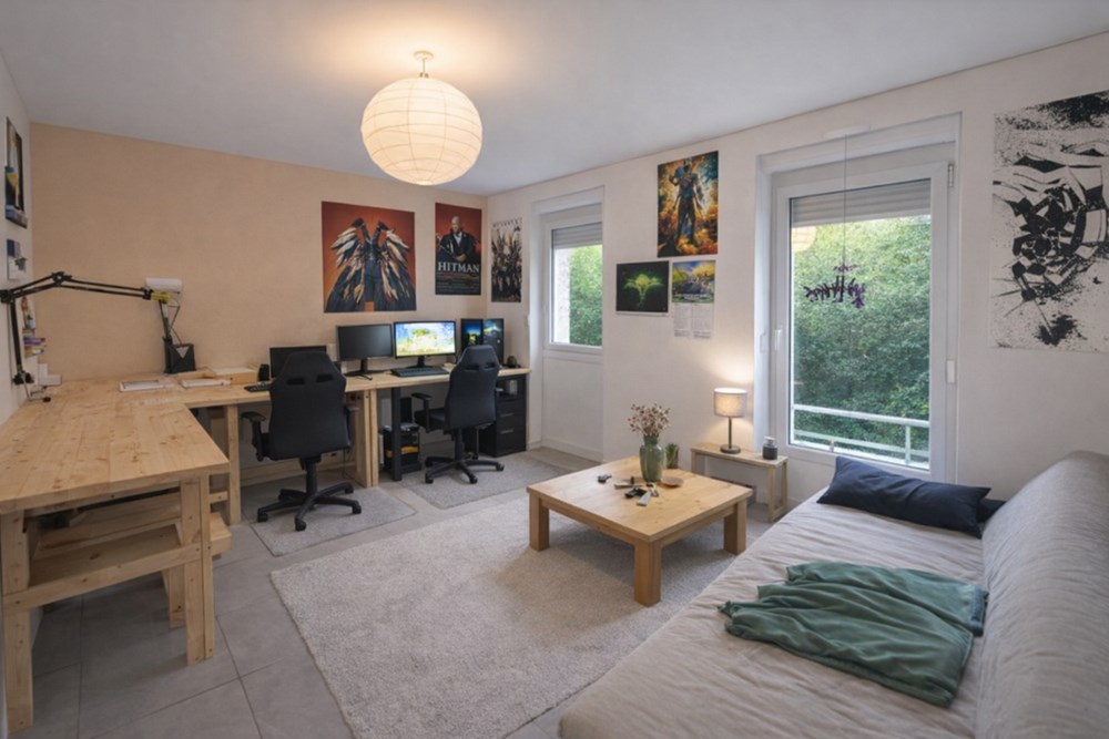 APPARTEMENT T2 44M² - 1 CHAMBRE - DALLE BETON - TERRASSE ET JARDIN - CAVE BETONEE - LOCATAIRE EN PLACE photo 2
