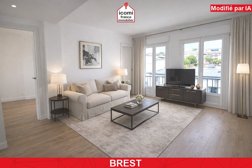 FINISTERE - BREST (29200) - A VENDRE - APPARTEMENT T4 - 3 CHAMBRES AVEC DRESSING - PIECE DE VIE AVEC CUISINE US - GARAGE EN OPTION - AUCUNS TRAVAUX - COUP DE COEUR - RARE